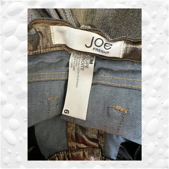 STUNNING JOE FRESH Black/Gold Coated Metallic Slim Jeans - Size 30" - Picture 9 of 10